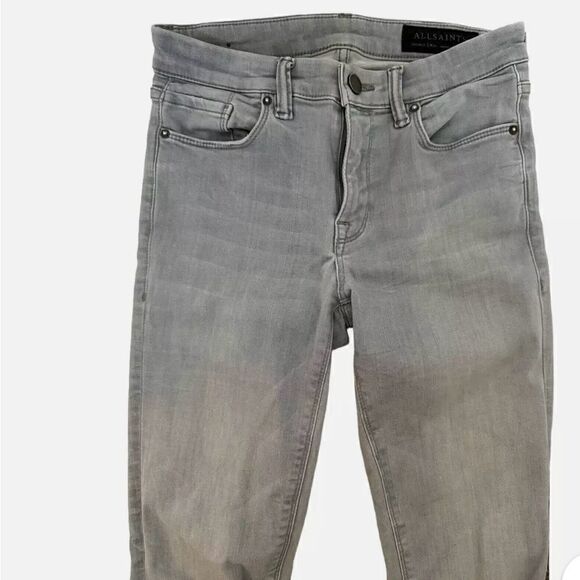 Allsaints Grace Slashed Grey Skinny NWT Size27 - Picture 3 of 13